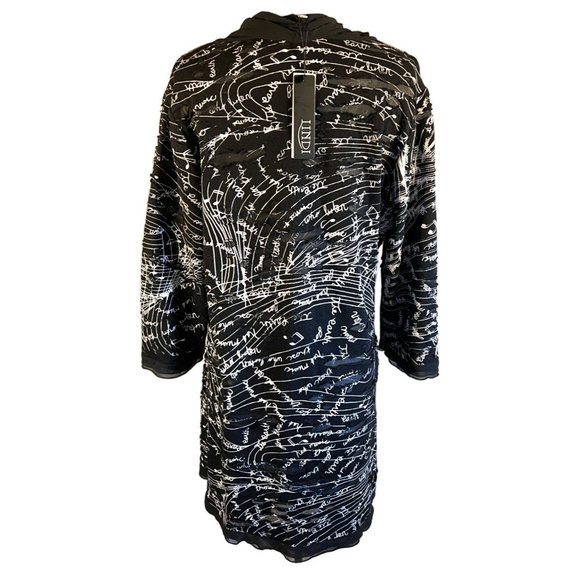 Lindi Shirt Womens Medium Black White Music Waterfall - Picture 3 of 9